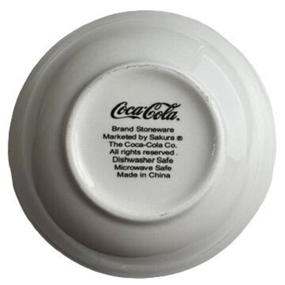 Vtg Coca-Cola Sakura Stoneware 3 Bowl Set Polar Bear 6.5" Soup Cereal 90s y2k - Picture 2 of 9